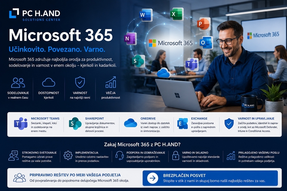 Microsoft 365 za sodobno poslovanje - PC H.AND IT Rešitve